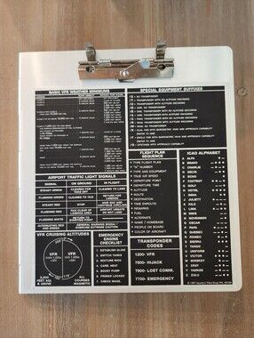 Pilot Kneeboard Flight Planning Clipboard ICAO Alphabet VFR Aviation Tool USA